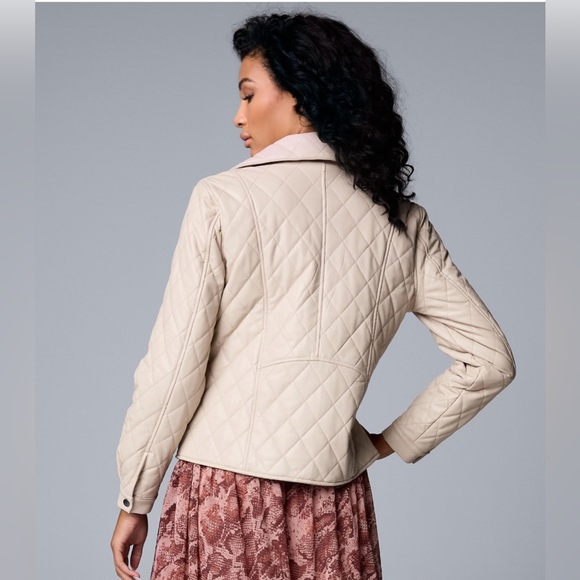 NWT Simply Vera Vera Wang Quilted Moto Jacket Size Medium - Picture 2 of 7